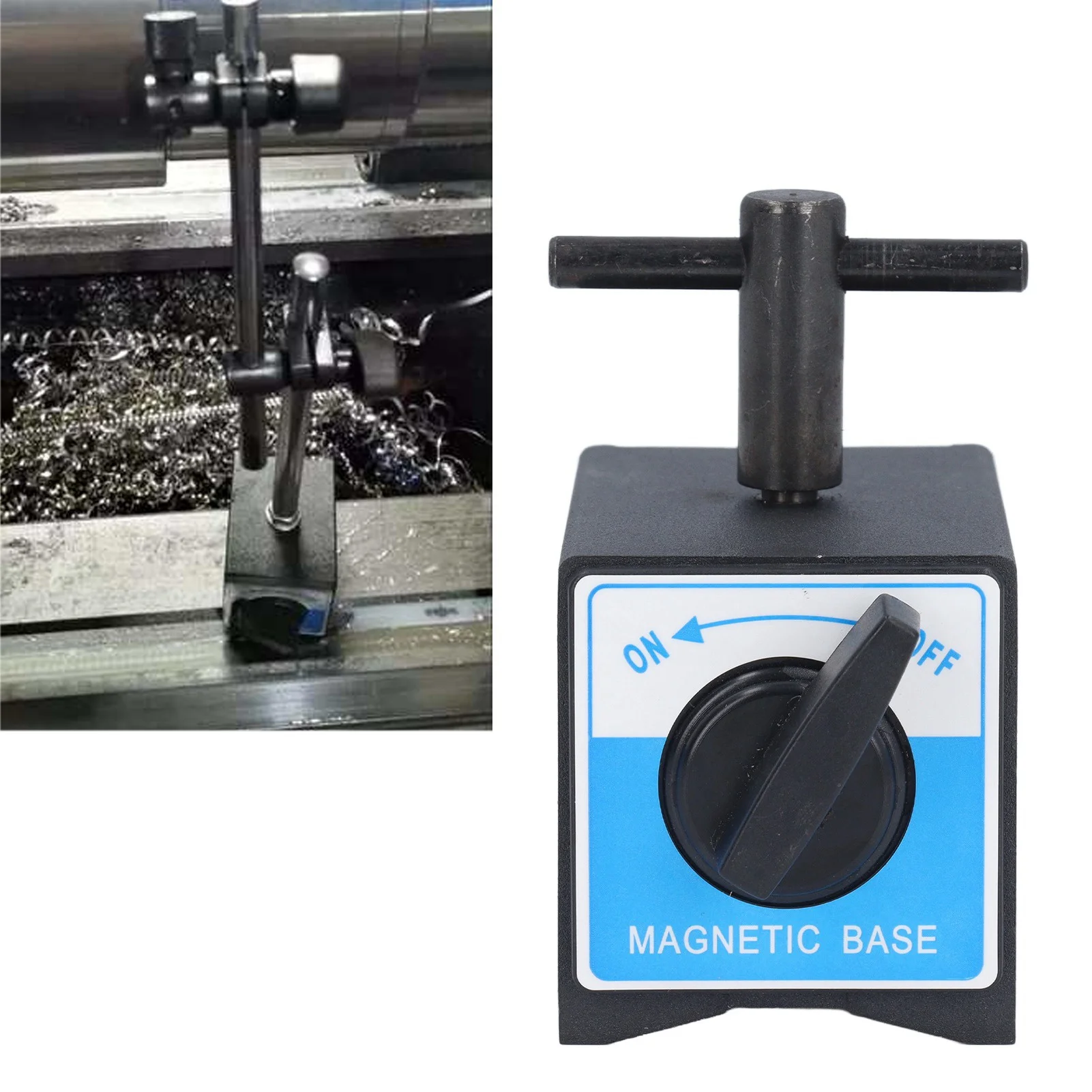 Magnetic Base 100kg Suction Force M8 Thread Magnetic Base Holder with Switch for Mechanical Processing