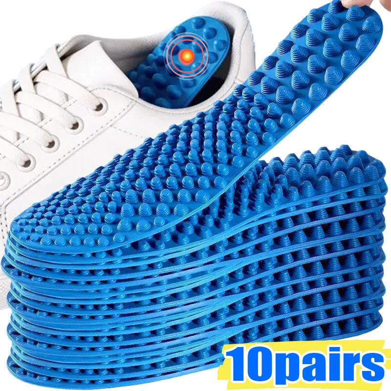 5D Acupressure Foot Massage Insoles Reflexology Stimulating Foot Pad Relieve Fatigue Comfort Shoe Inserts For Daily Walking