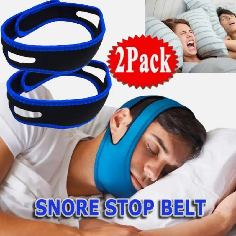 2 PCS Anti Snore Chin Strap Stop Snoring Belt Sleep Apnea Support Solution NEW