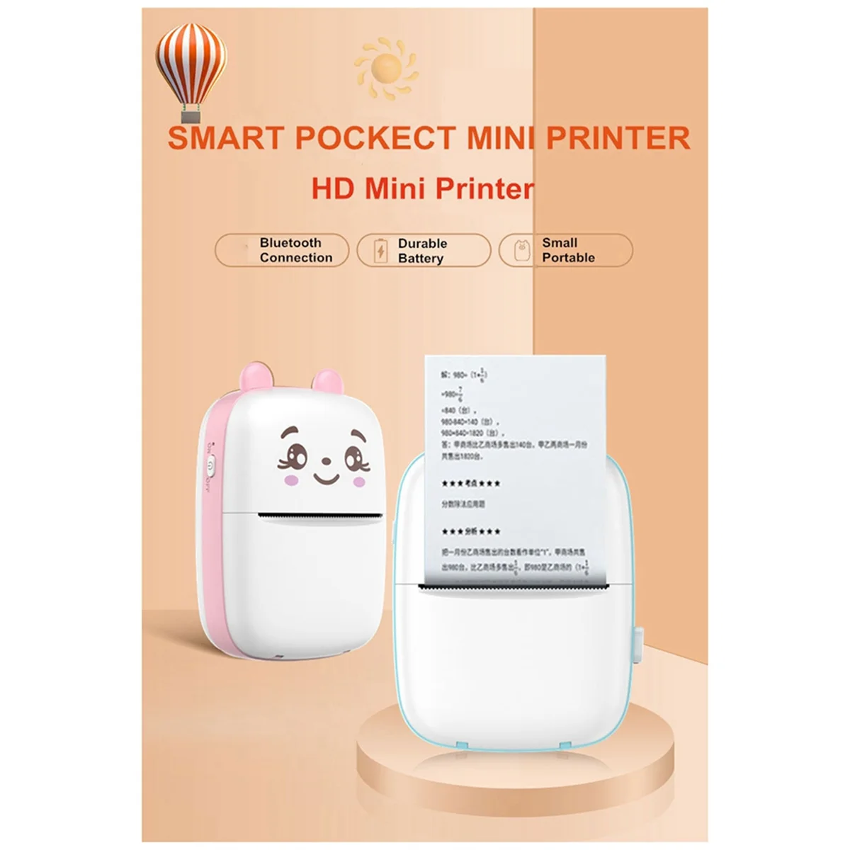 Imagem -03 - Portátil Mini Bluetooth Label Printer Impressora Térmica Memo List Printing Claramente Rosa