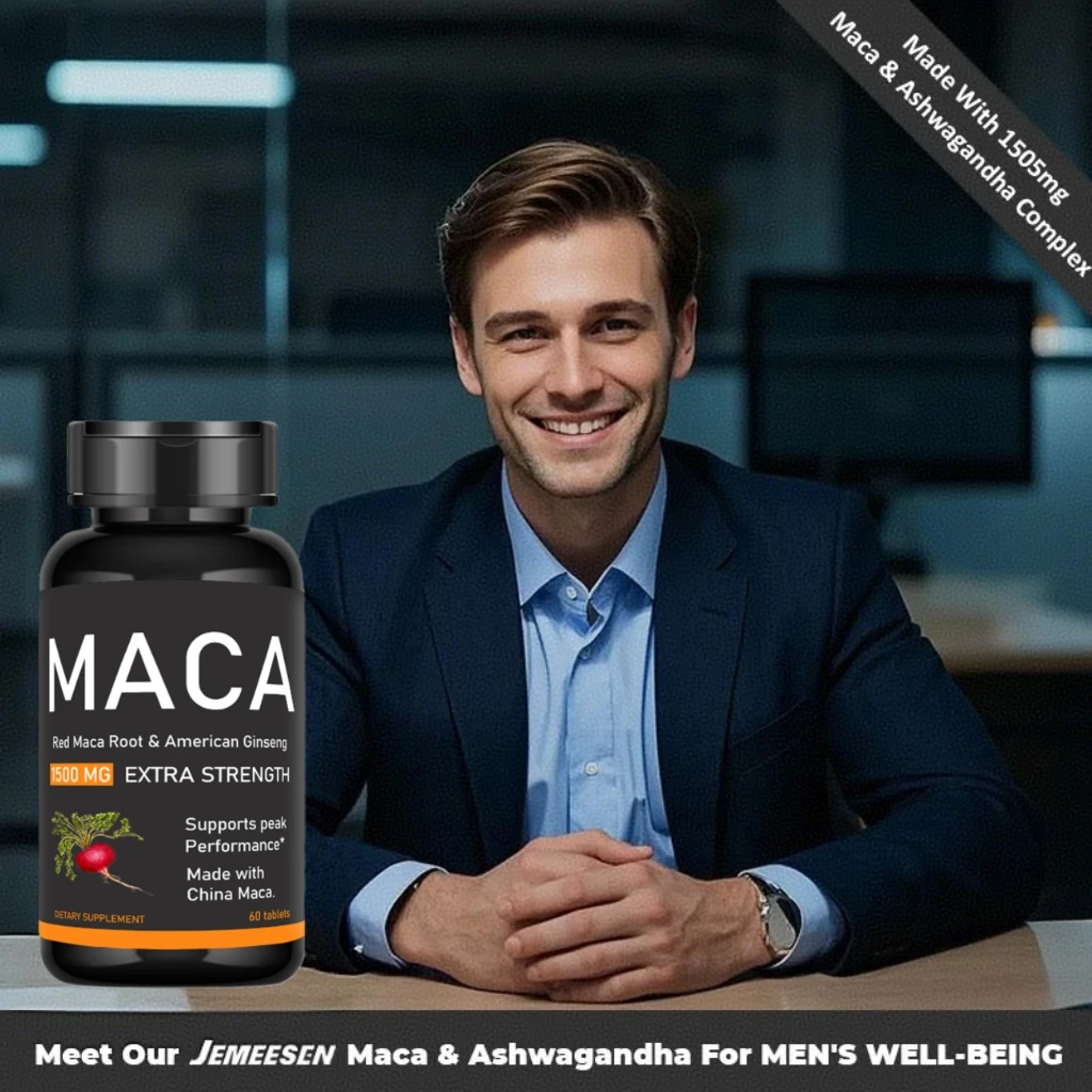 Cápsulas Premium Epimedium e Maca Americana Suplemento de Vitalidade Natural para Apoio de Saúde Reprodutor Masculino