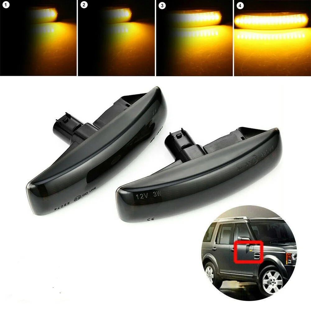 

2pcs for or Discovery 3 4 Freelander 2 Range Rover SportLed Dynamic Side Marker Turn Signal Light Sequential Blinker Light