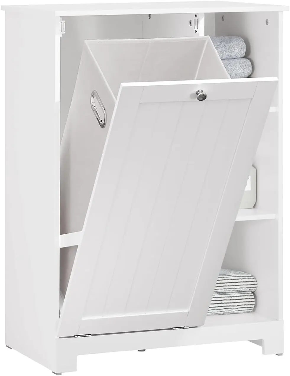 **/Bathroom Storage Cabinet With 3 Shelves Laundry Storage Cabinet Laundry Hamper Basket Bathroom