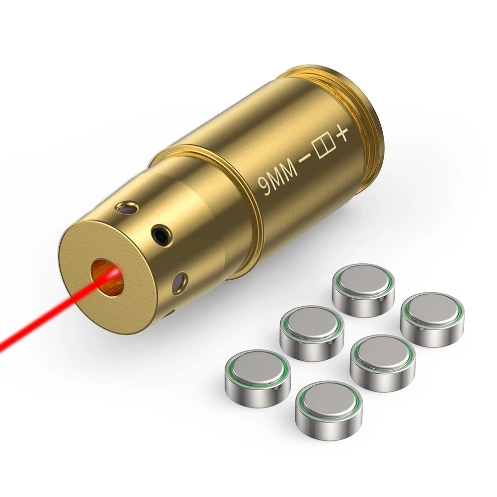 2024 Lase-r Bore Sight .9mm Cal Red Lase-r Boresighter End Barrel for Revolvers Pistols Rifle Air Guns