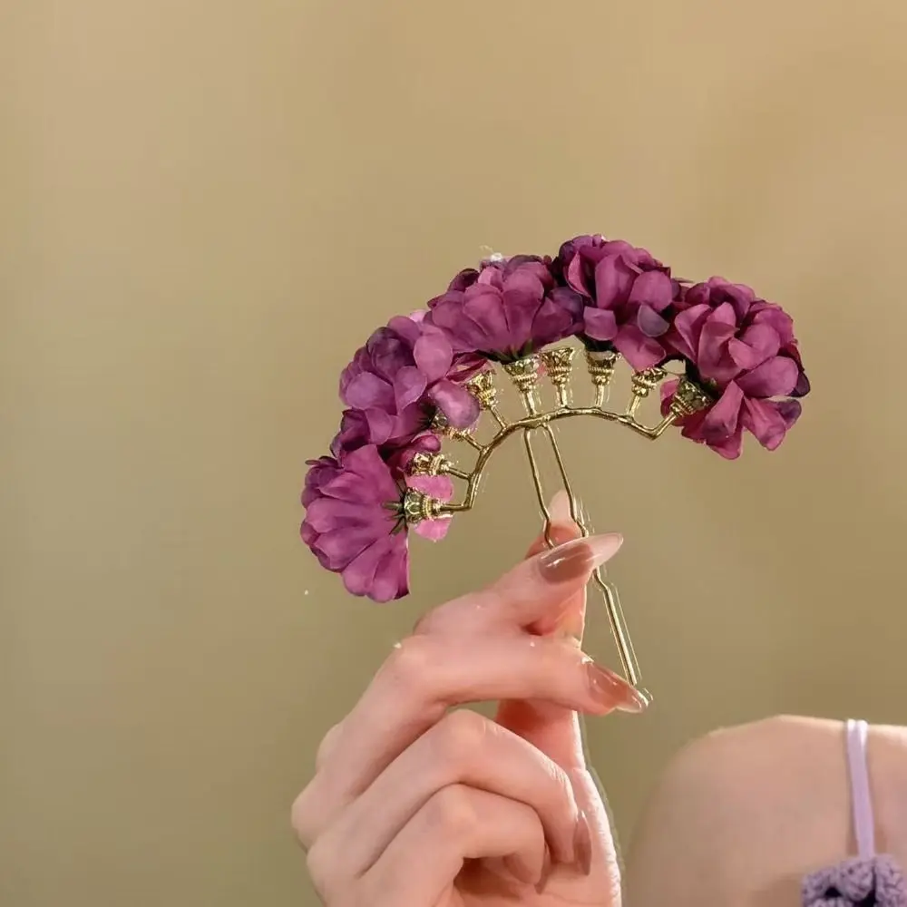 

Винтажная заколка для волос с милым цветком, богемная фея, китайский стиль, боковая заколка для волос, имитация цветка, тайская вилка для волос, женская