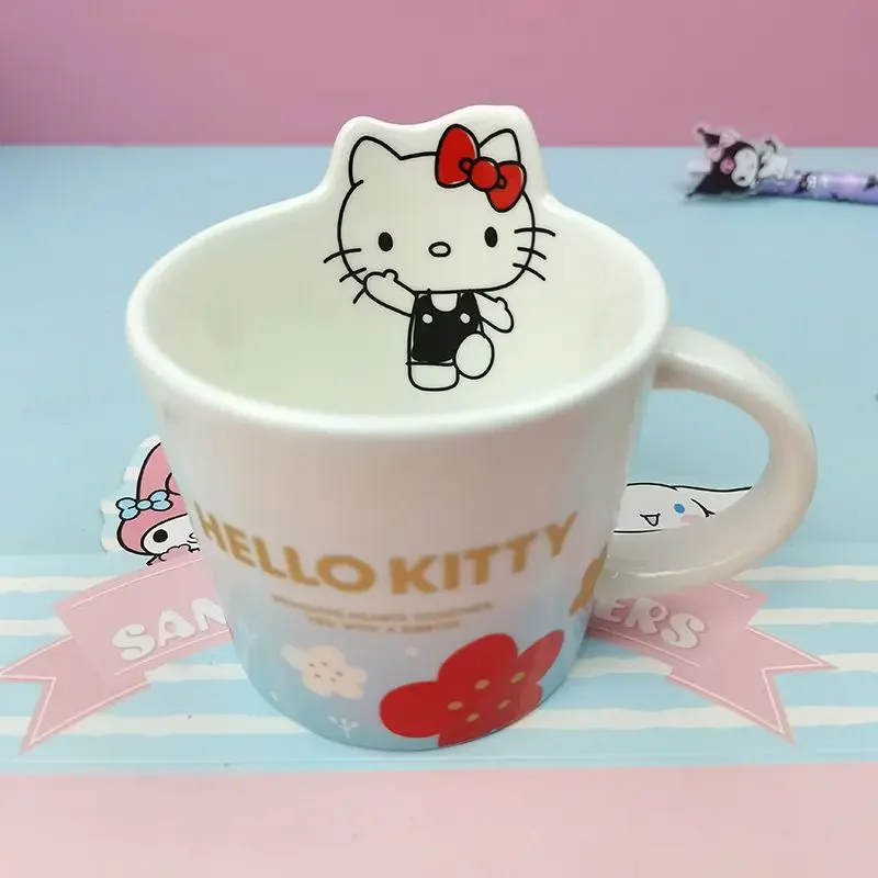 Sanrio Hello Kitty Ceramic Water Cup, Copos criativos, Anime Desenhos Animados, Adorável e Requintado, Café Criativo Leite, Minha melodia Kuromi