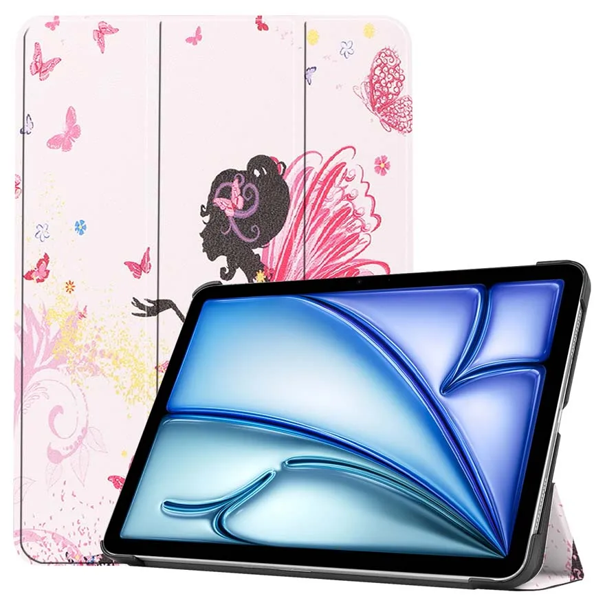 

Tablet Case for iPad Air 11" Case 2024 PU Leather Cover Auto-sleep/Wake Up Function Standing Angle Drop-proof Protective Shell