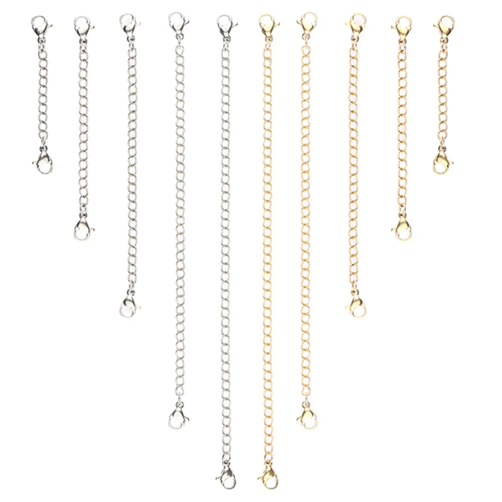

10 Pcs Necklace Extender Chain Jewelry Making Lobster Clasp Adjustable Bracelet Anklet Extender
