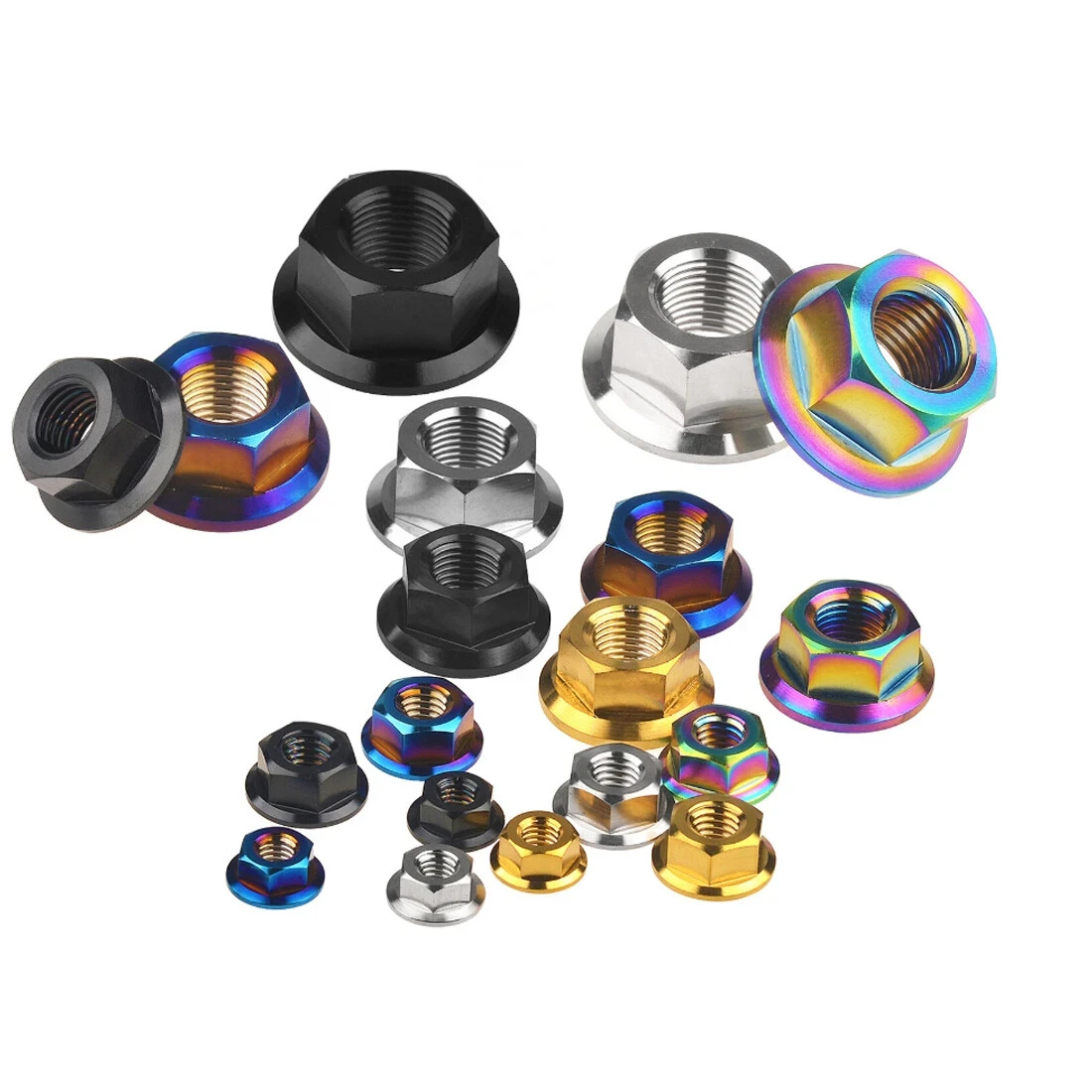 5 قطع سبائك التيتانيوم شفة مسدس المكسرات M5-M16 عالية القوة خفيفة الوزن مناسبة لترقية قطع غيار الدراجات النارية والدراجات