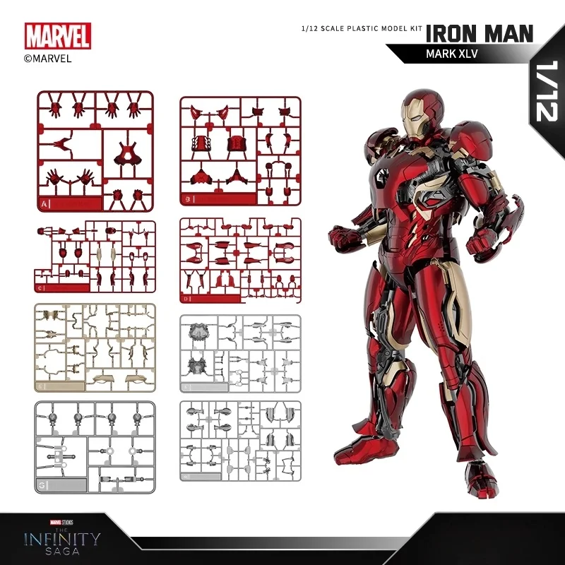 

Оригинальная фигурка Железного человека MK45, сборная модель Marvel, шарнирная поза, коллекционный подарок супергероя для мальчиков и мужчин