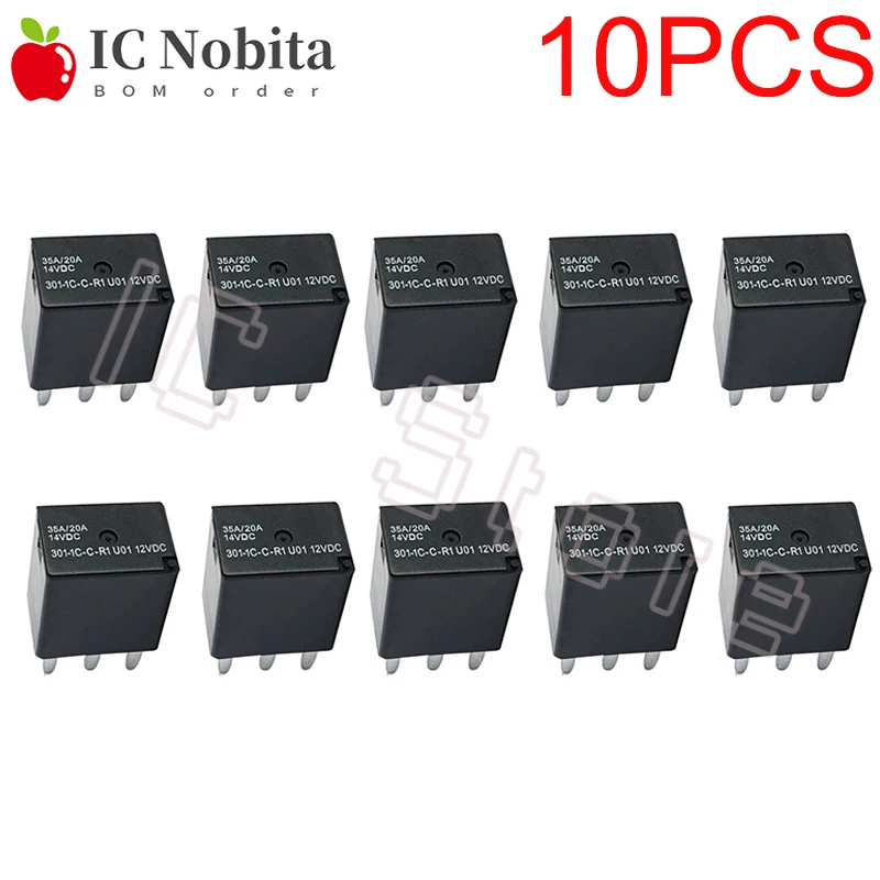 

10PCS 12VDC 301-1C-C-R1 U01 Automotive Relay 35A/20A 5 Feet 301-1C-S-R1