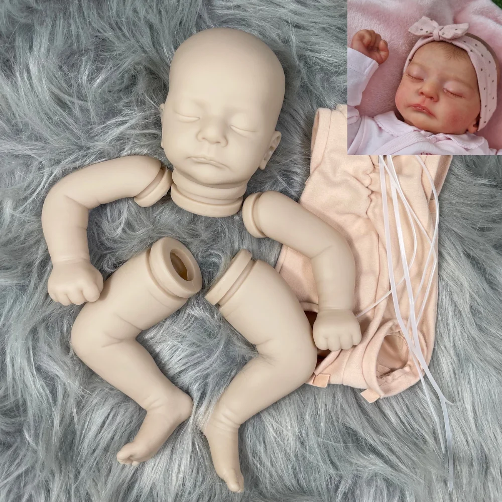 18-19 Inches Blank Reborn Vinyl Doll Kit Kai Sleeping Newborn Baby Molds Unpainted Doll Parts With Cloth Body