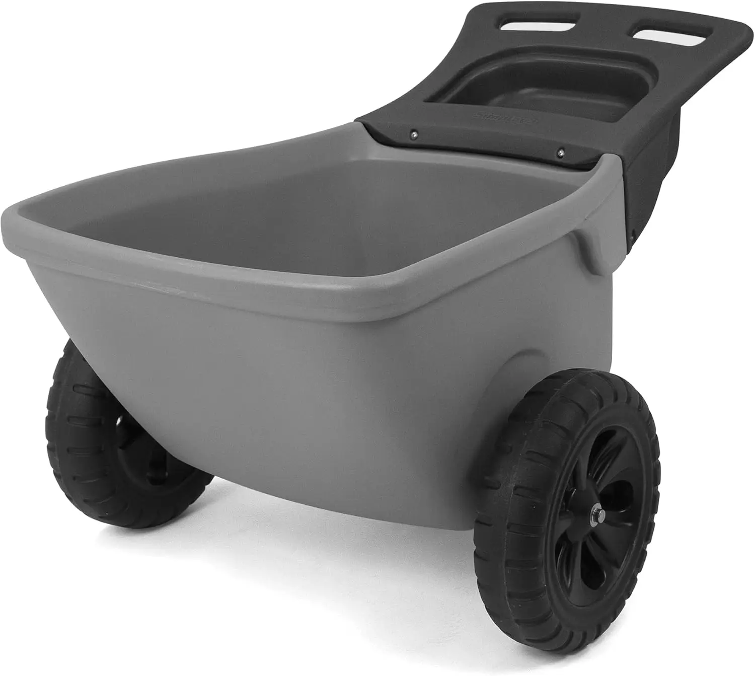 

Simplay3 Easy Haul Durable Wheelbarrow with Garden Tool Storage Tray Large Easy Turn Wheels Gray Made in USA