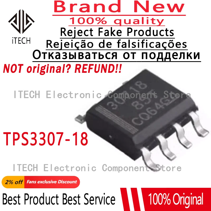 

10pcs/lot Original 30718 TPS3307-18 TPS3307-18DR SOP8 100% New And Genuine