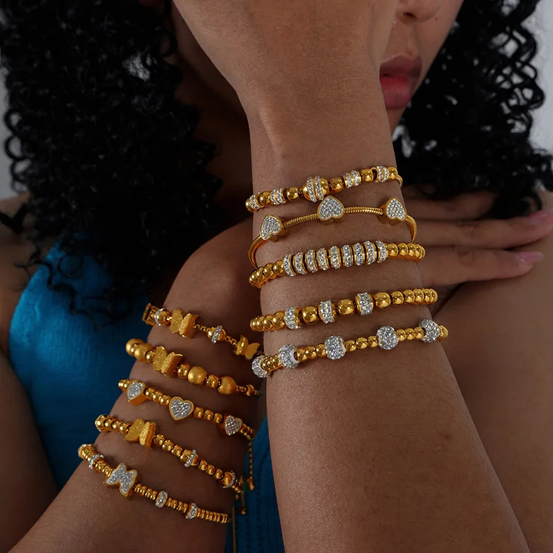 Bransoletki z cyrkoniami sześciennymi Bransoletki ze stali nierdzewnej dla kobiet Hurtownia fabryczna Dostosuj