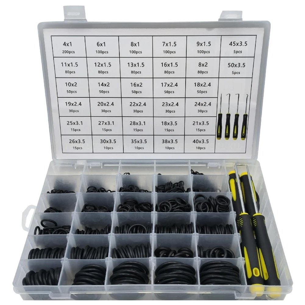

For Faucets For Plumbing Systems Nitrile Seals O-Ring Kit Nitrile Rubber Material 32 Sizes Included 1540 Pieces Total