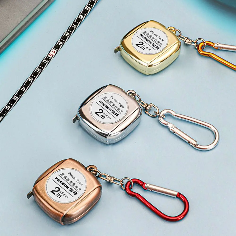 

Pocket Roulette Keychain Tape Measure Keyring Delicate Retractable Ruler Mini 2M Measure Tape Gift