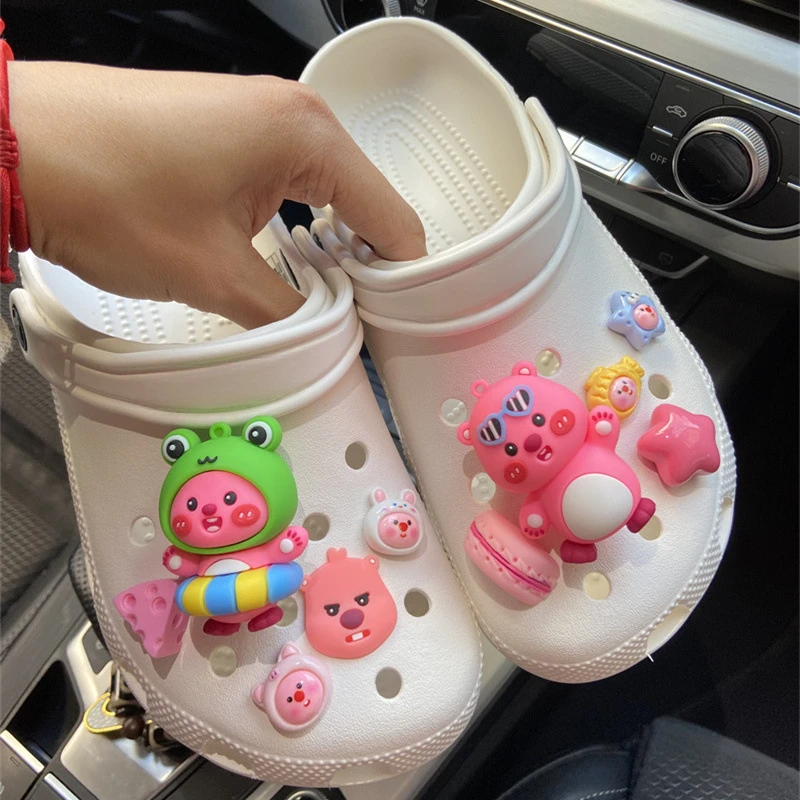 حيوان كرتوني لطيف صغير 3D سحر الأحذية ، ديكورات الأحذية ديي ، اكسسوارات لشرائح حقيبة جوج ، الصنادل قباقيب ، هدايا الأطفال