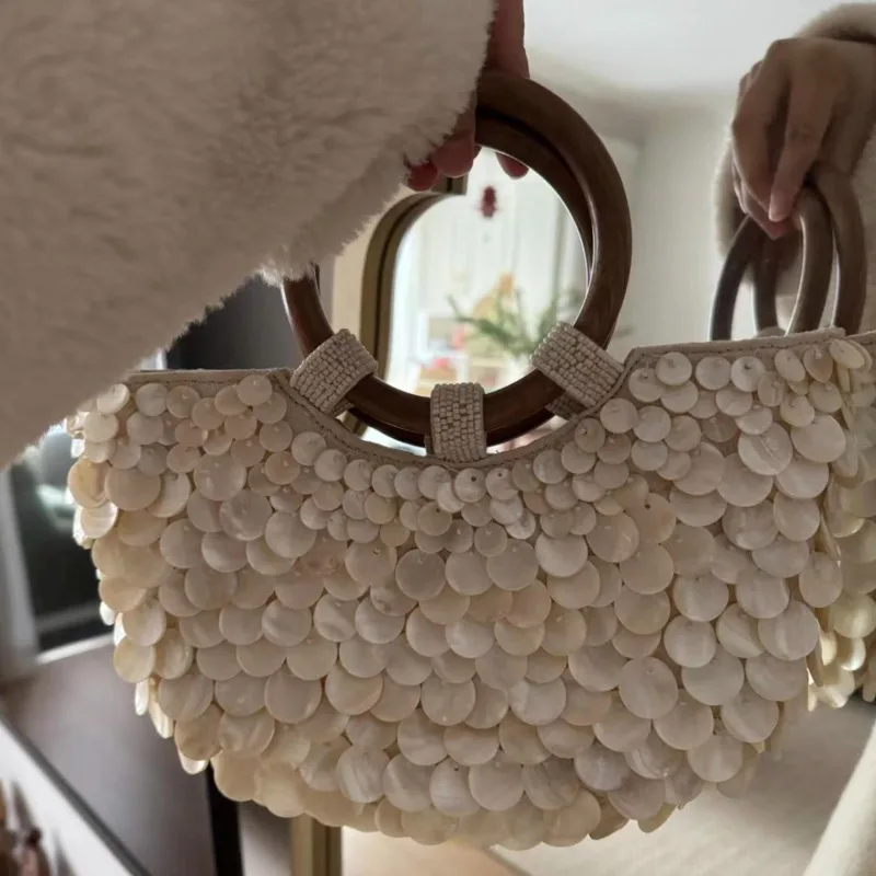 HKSH حقيبة نسائية صيفية جديدة مصنوعة يدويًا بتصميم متخصص طبيعي من الأكريليك عالي الشارع متعدد الاستخدامات حقيبة يد أنيقة على طراز مزاجه HK10238