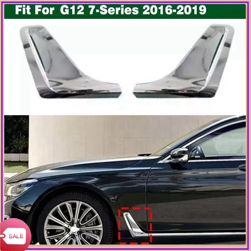 فزيرة 2 قطعة جديد الجانب الحاجز لوحة مجاري الهواء كروم تقليم لسيارات BMW G12 7 سلسلة 2016-2019 51137347377 51747347378