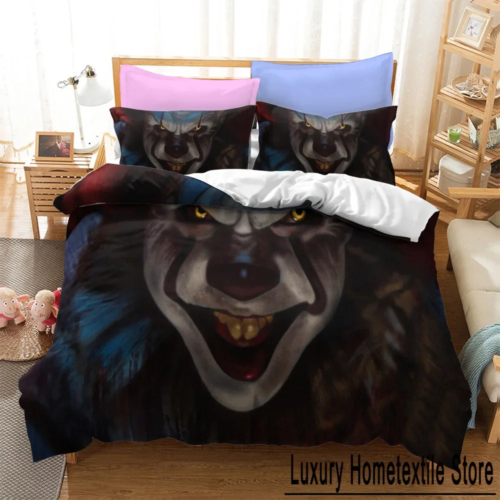 Horror Moive IT Bedding Set Clown Duvet Cover Sets Comforter Bed Linen Twin Queen King Single Size Dropshipping