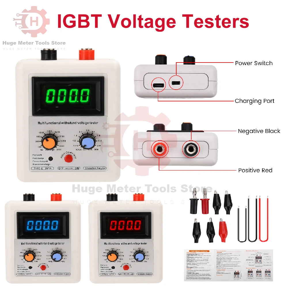 DC 0-3700V IGBT Voltage Capability Transistor Tester Diode MOS Triode MOV Voltage Capability Transistor Withstand Voltage Tester