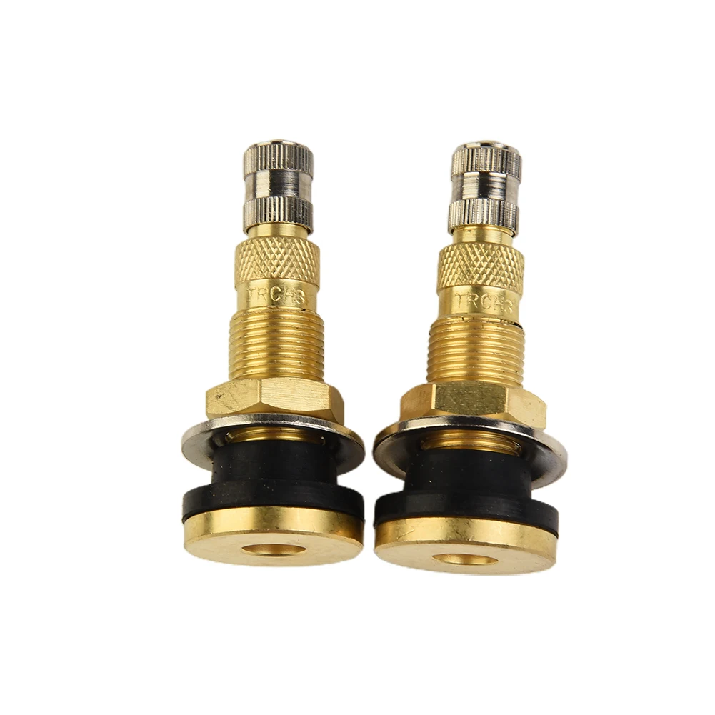 Heavy Duty Brass Valve Stem Pack for Tractor Air Liquid Tubeless Tires, TR618A, 2PCS, Fits 0 625 Valve Hole Diameter