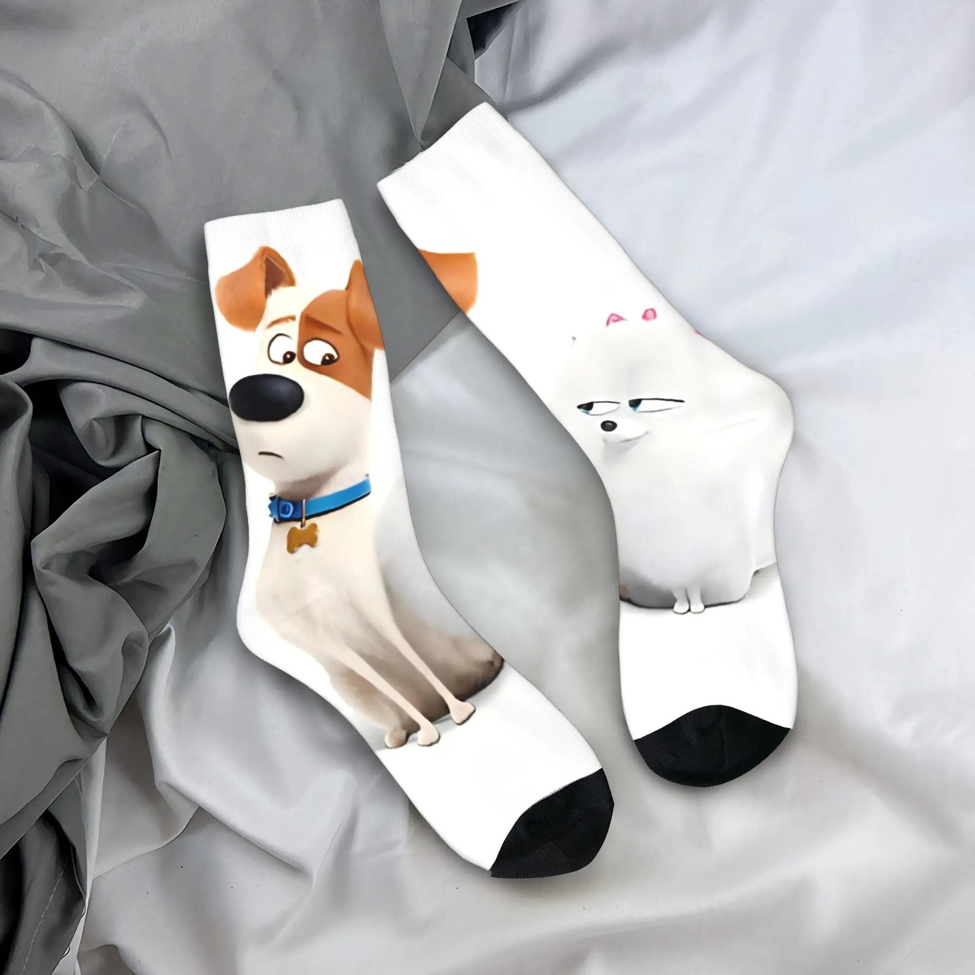 

The Secret Life of Pets Cartoon Pet Stockings Men's Socks Comfortable Retro Socks Winter Skateboard Anti Bacterial Socks Gift