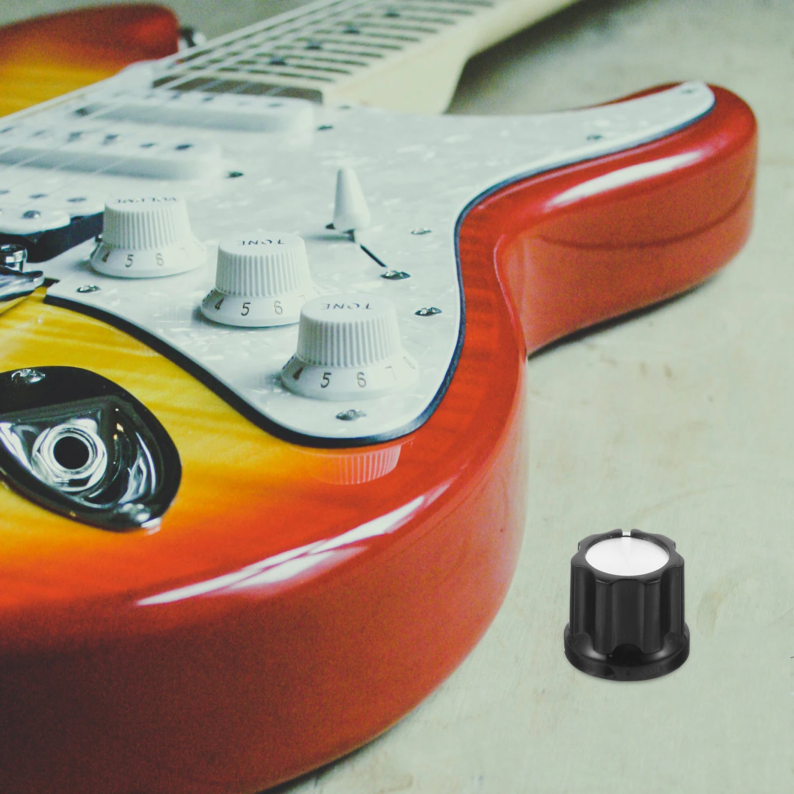

12 Pcs Electric Guitar Knob Cap Potentiometer Aluminum Knobs Tone Black Control Volume