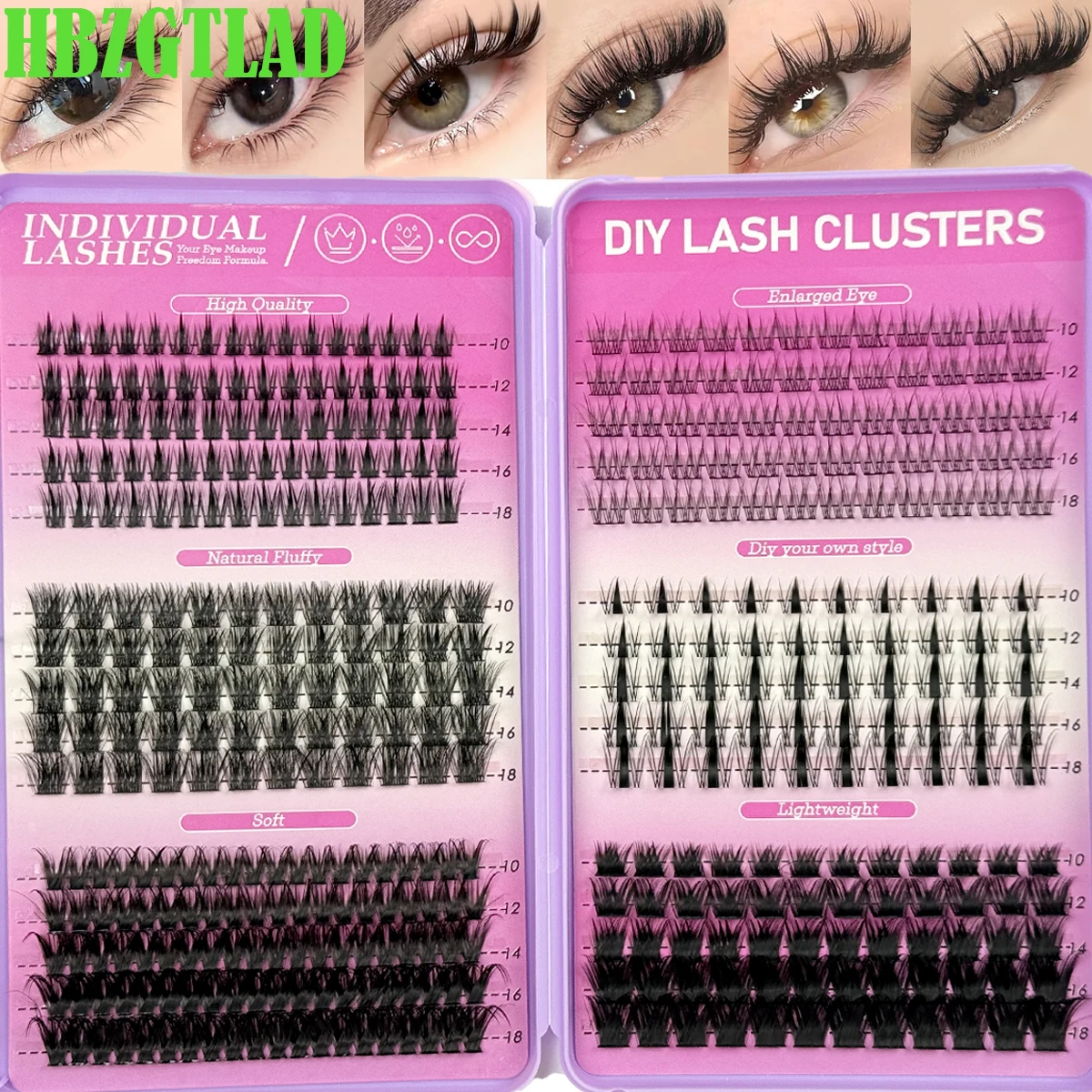 Neue 30-reihige 410-teilige D-Curl Fluffy 10-18mm 3D Nerz-Wimpern, weich und voluminös, geeignet für DIY-Wimpernverlängerung.