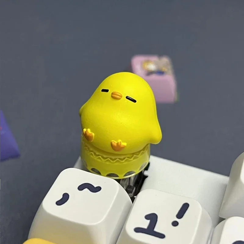 

Cute Yellow Chicken Keycap Creative Personalized DIY Customized Cross Axis Mechanical Keyboard R4 Esc Keycap