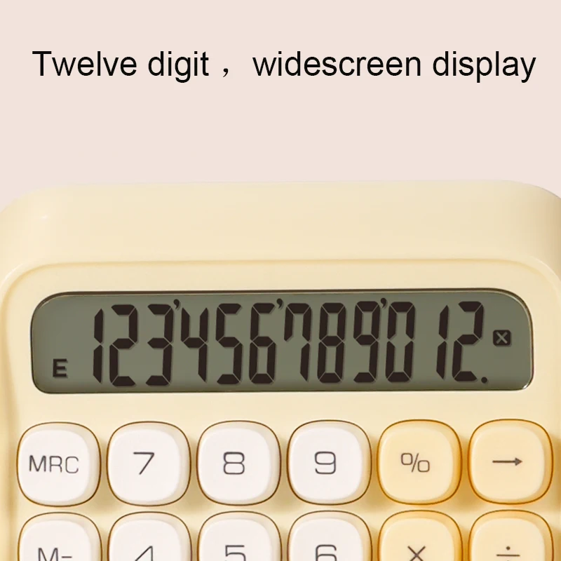 Deli Kawaii Desktop Calculator,12 Digit Large LCD Display Battery Powered  Big Buttons Calculators, Accounting Office School Use