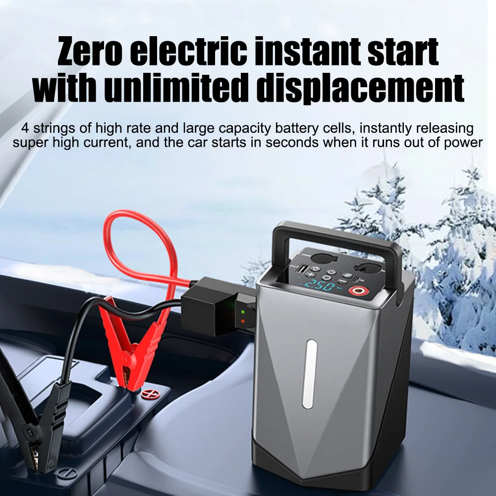 Portable Jump Starter with Air Compressor, 6-in-1 Car Battery Jump Starter with 150PSI Tire Inflator, 2000A Jumper Starter Kit