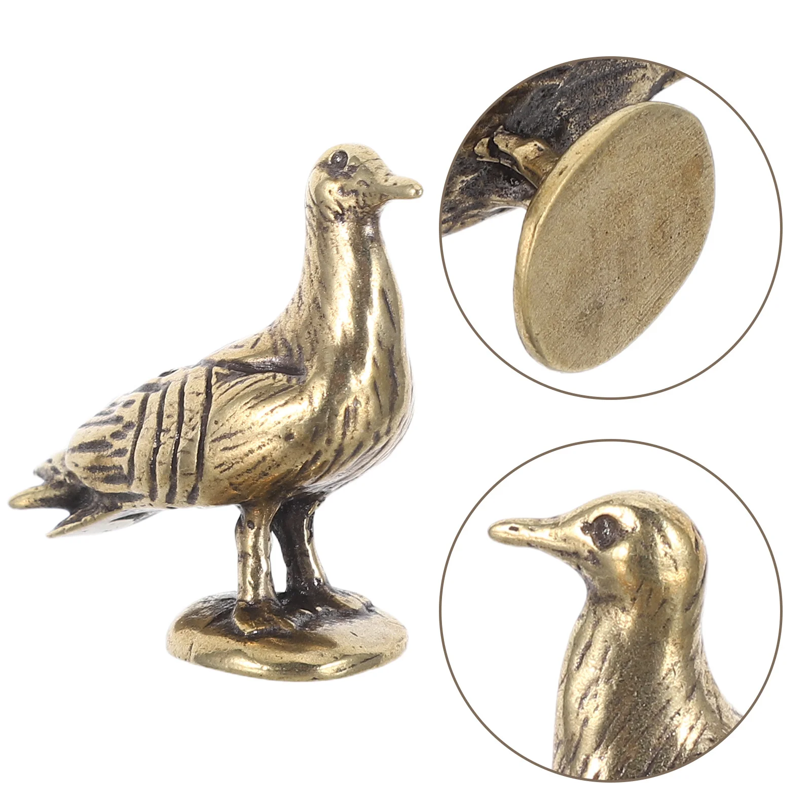 

Brass Pigeon Statue Decorative Home Ornament Vintage Style Elegant Bird Sculpture Feng Shui Gift Accent Yellow Metal Art Piece