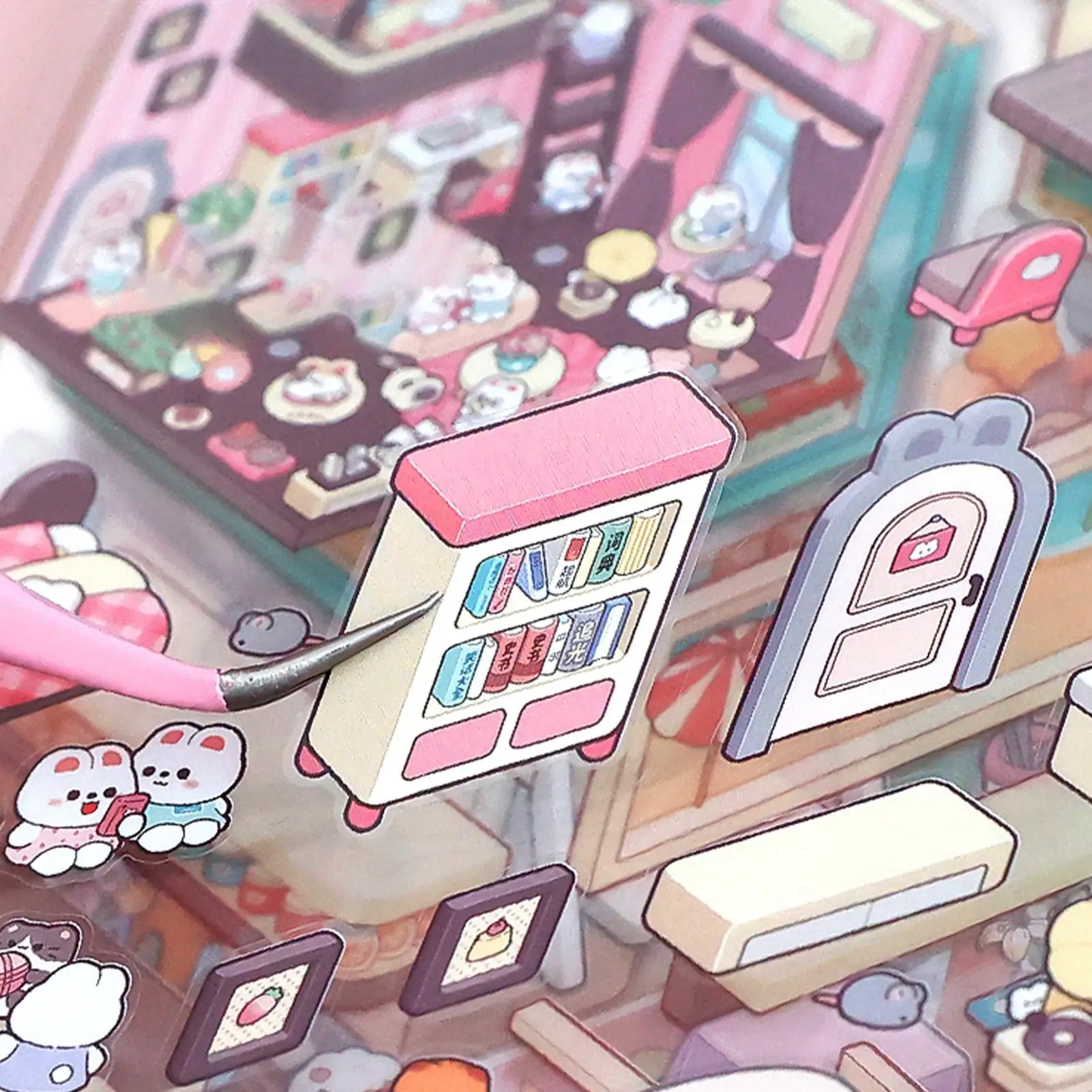 

20Pcs 20 In 1 Cartoon Miniature House Scene Landscape Sticker Book DIY 3D Pocket Cabin Scene Stickers Handheld Booklets Making