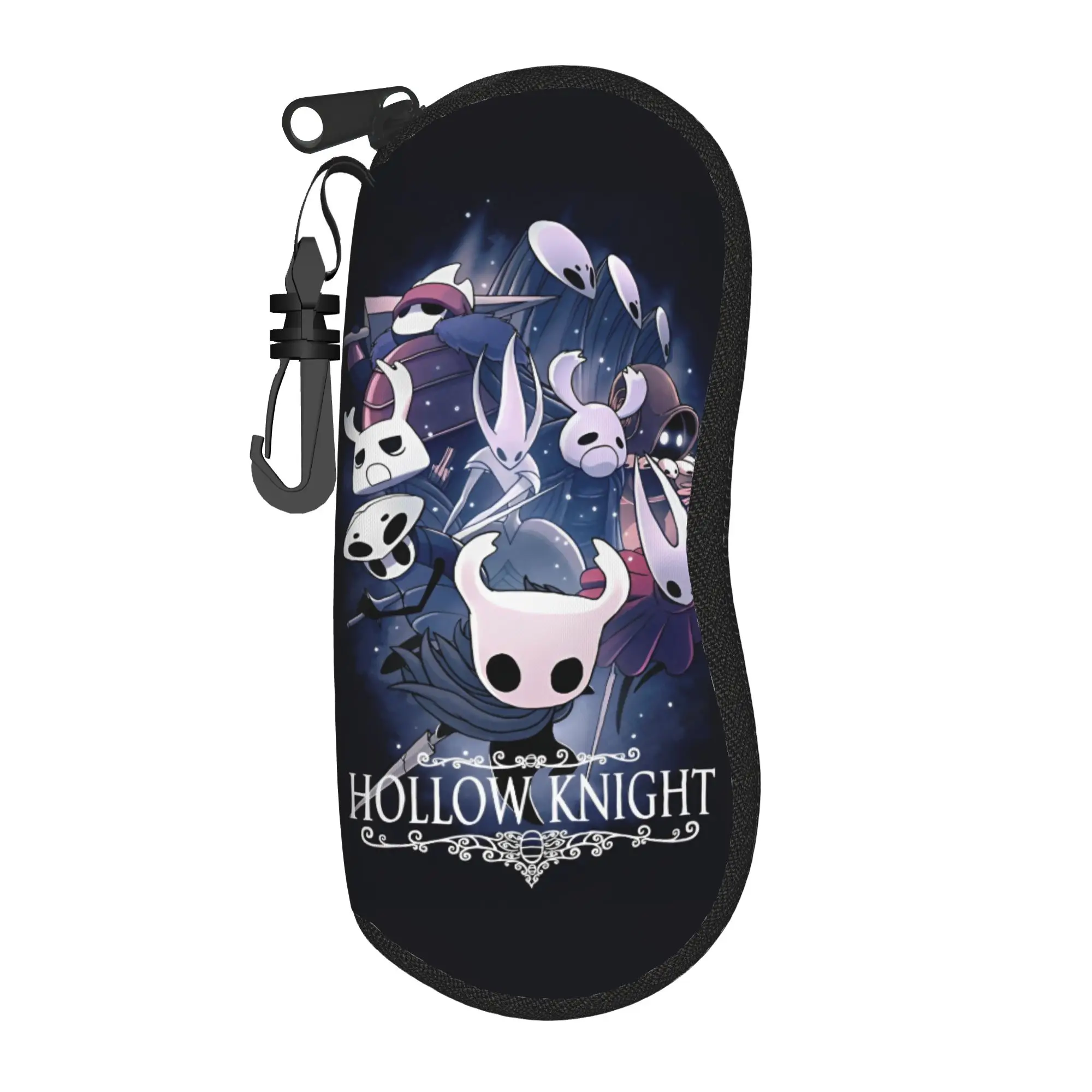 Hollow Knight Glasses Case Cover Game Funny Cartoon Sunglasses Case Pocket Soft Eyewear Bag Zipper Men Women Glasses Box