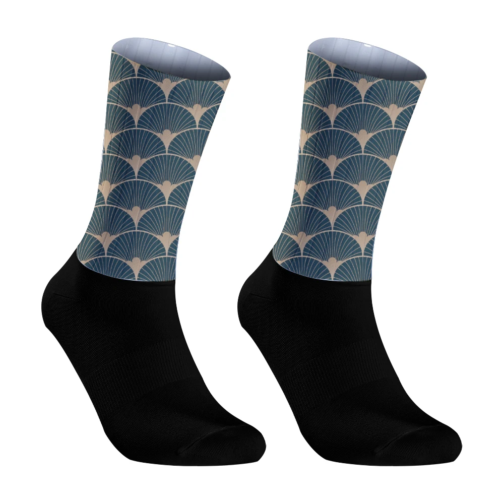 Chaussettes de compression coordonnantes en silicone pour hommes et femmes, chaussettes de sport, chaussettes de cyclisme, chaussettes de course, été, nouveau, 2024