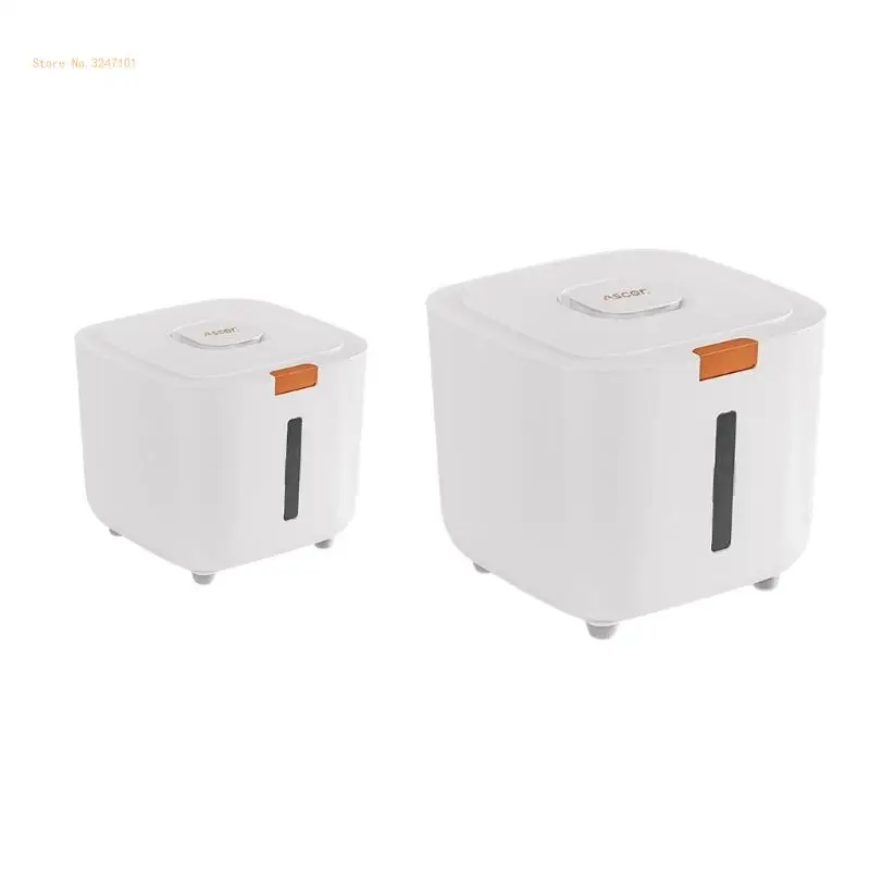 

Practical Rice Storage Container with Measuring Cup Durable Kitchen Organizers Dropship