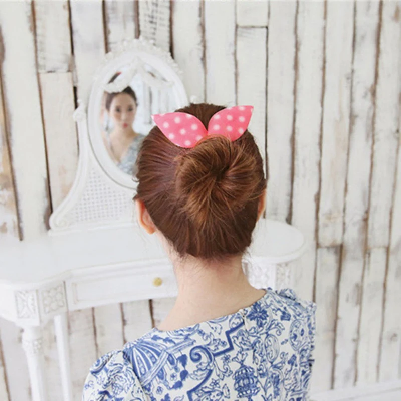 ماجيك أرنب الأذن الإسفنج رغوة دونات تويست تصفيف الشعر أداة الضفيرة كعكة صانع تصفيفة الشعر ذيل حصان حامل DIY بها بنفسك تصفيف إكسسوارات الشعر