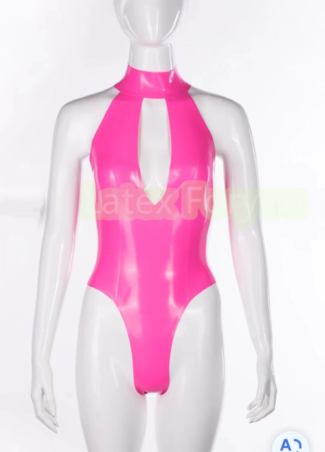 

Handmade 100% Natural Pink Latex Swimsuit Sexy Leotard Rubber Gummi High Cut Open Front Bodysuits Club Catsuits Customized