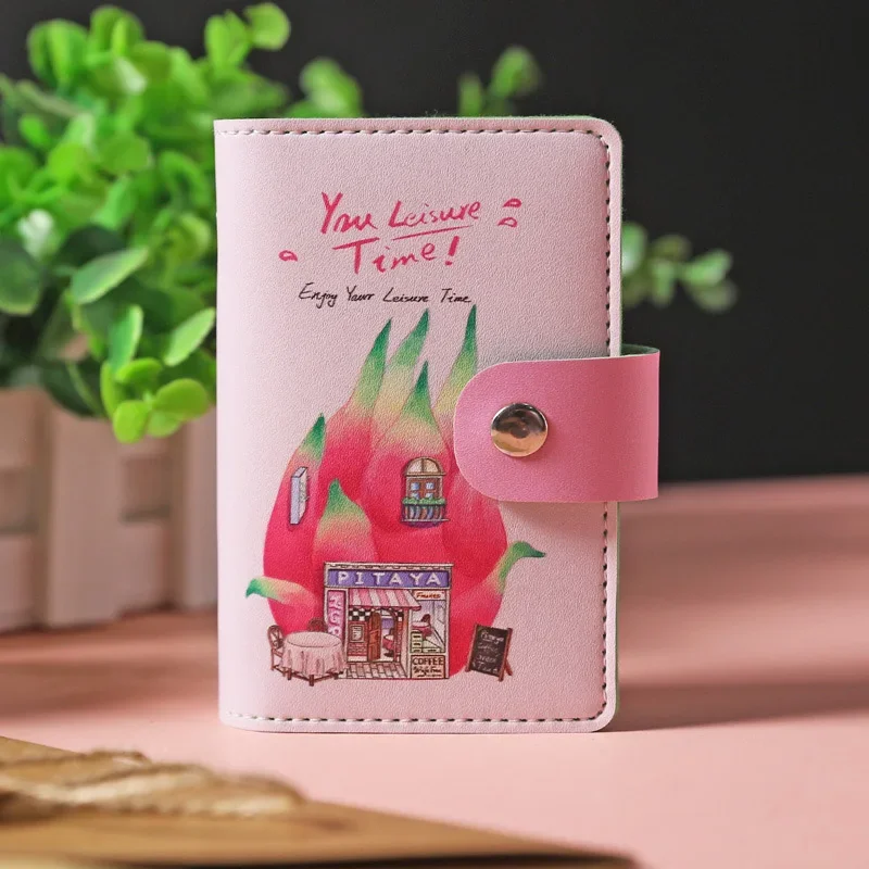 

Women's Cute Cartoon Card Holder - Clip-On Business/Credit/ID Organizer, Compact Wallet Case Fits Driver's License