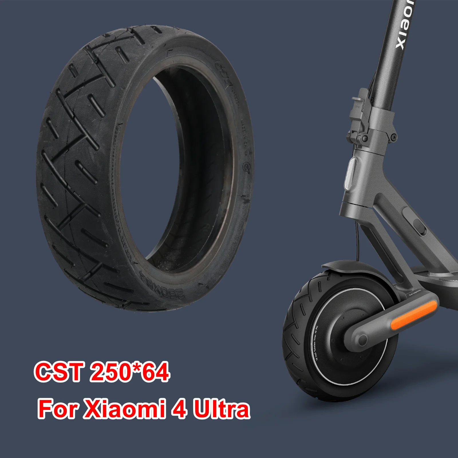 10inch 250x64 Vacuum Tyre For Xiaomi Electric Scooter 4 Ultra Tubeless Rubber City Road Tyre Wheel Replacement Accessories