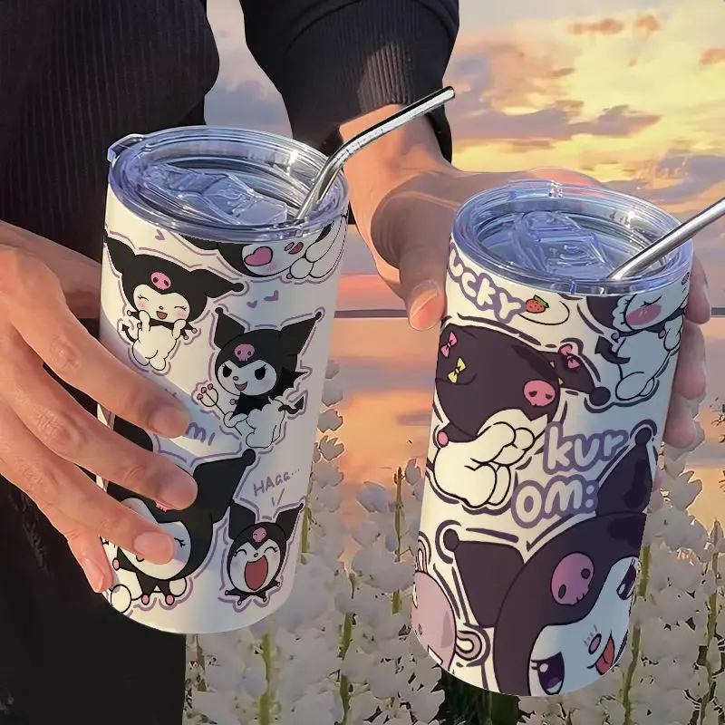 

420ml Sanrio Children's Water Bottle Stainless Steel with Straw Vacuum Insulated A Great Gift for Boys and Girls