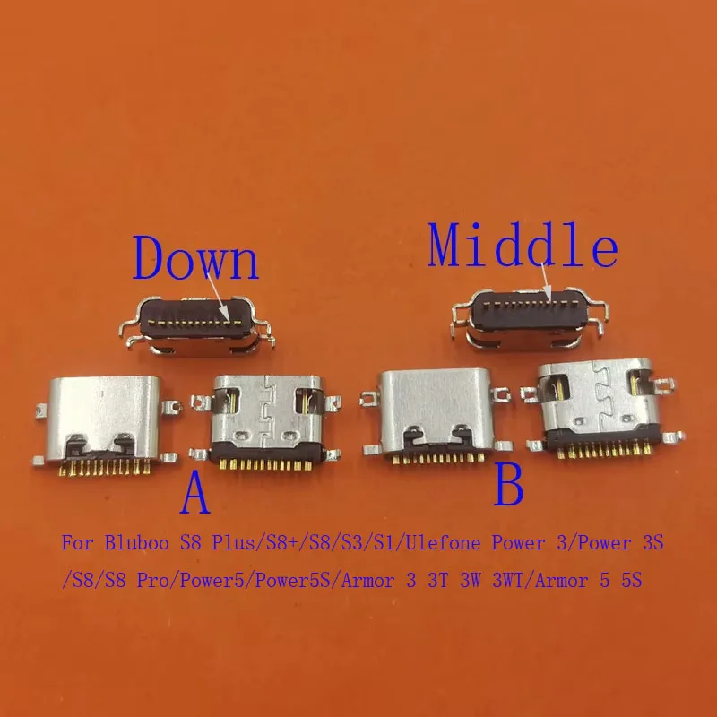 2-100Pcs USB Port Connector Plug Charging Charger Dock Type C For Bluboo S8 Plus S3 S1 Ulefone Armor 3T 3W 3WT Power 3 3S 5 5S