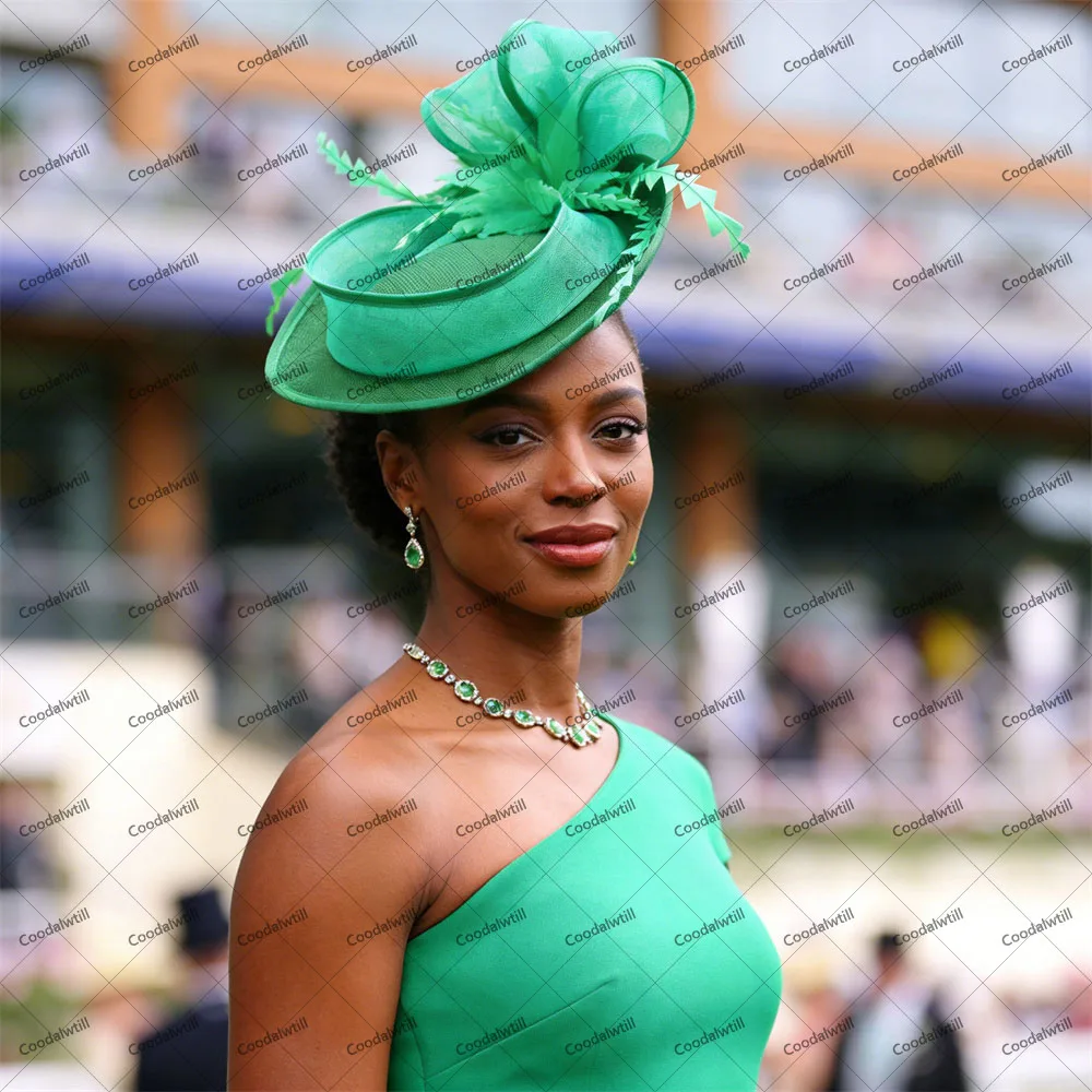 

Fancy Feather Flower Fascinator Hat For WOmen Derby Royal Ascot Headwear Ladies Bride Wedding Millinery Cap With Mesh Hats Clips