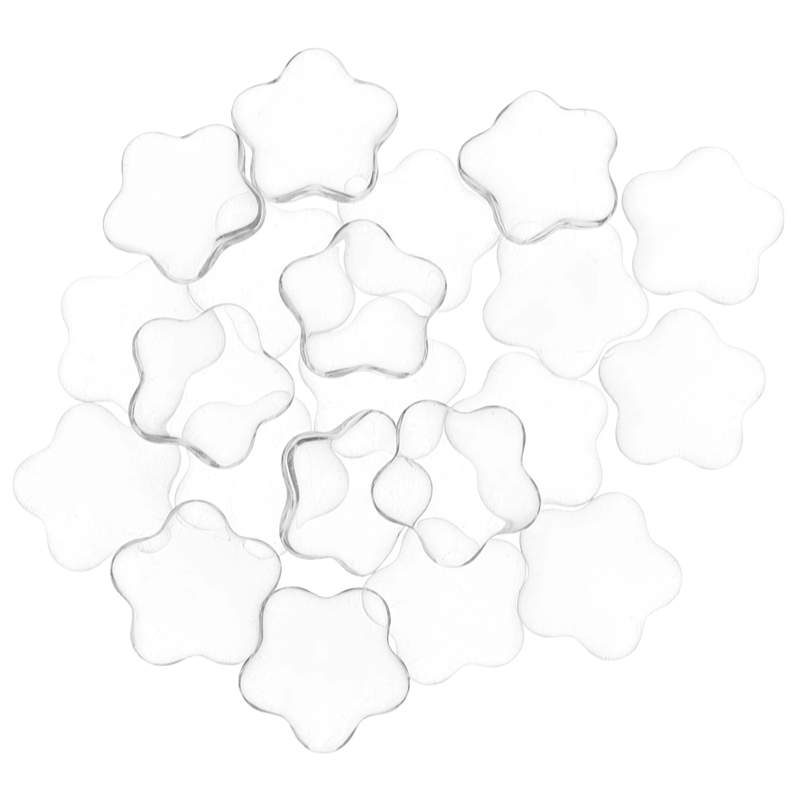 

20Pcs Transparent Glass Nail Display Beads Plum Blossom Shape For Gel Nail Polish Color Showcase Decorative Crafts