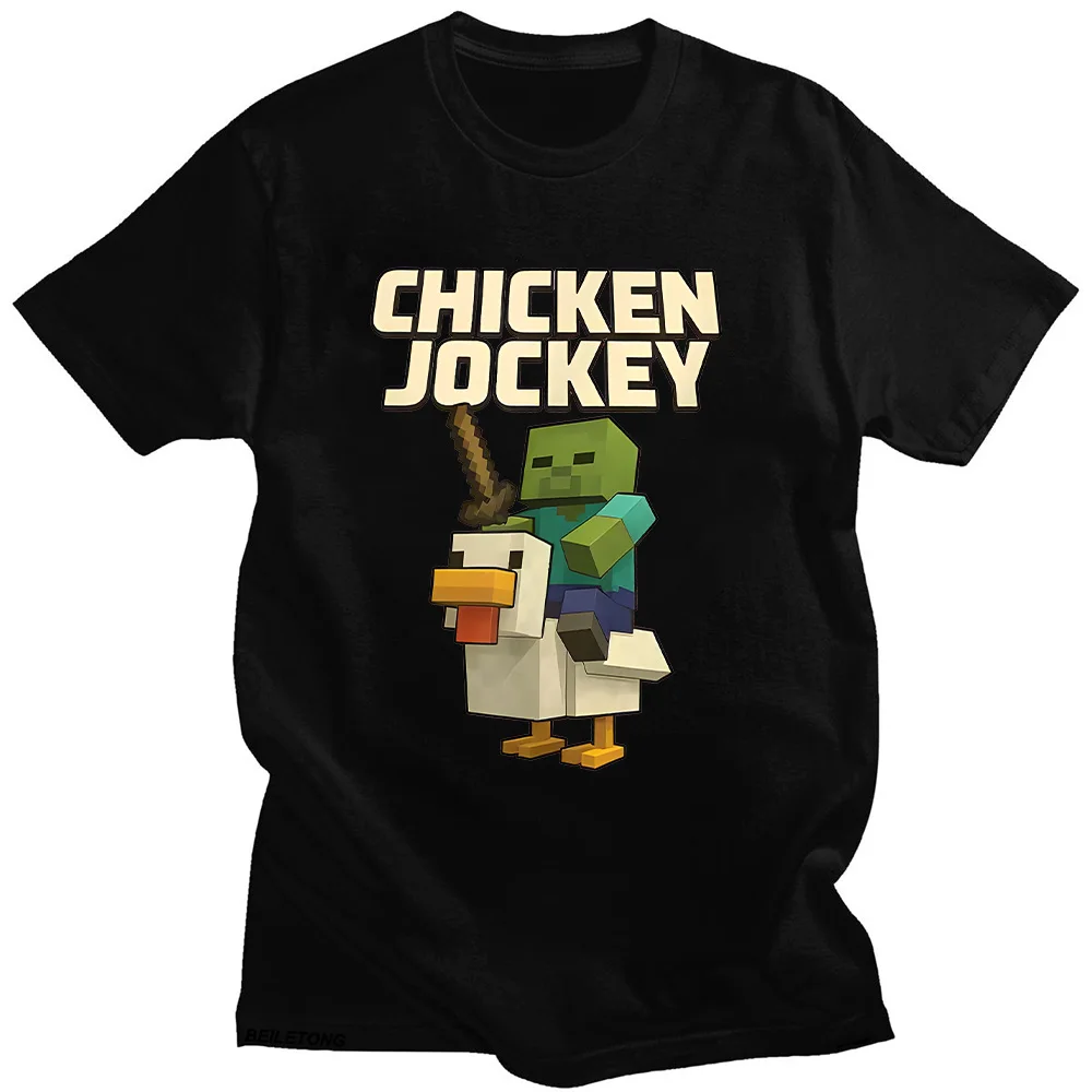 Camisetas Vintage con diseño de pollo Jockey, camiseta de pollo Jockey en un amante del pollo, camisetas suaves de algodón de alta calidad, camisetas Y2K para hombres y mujeres