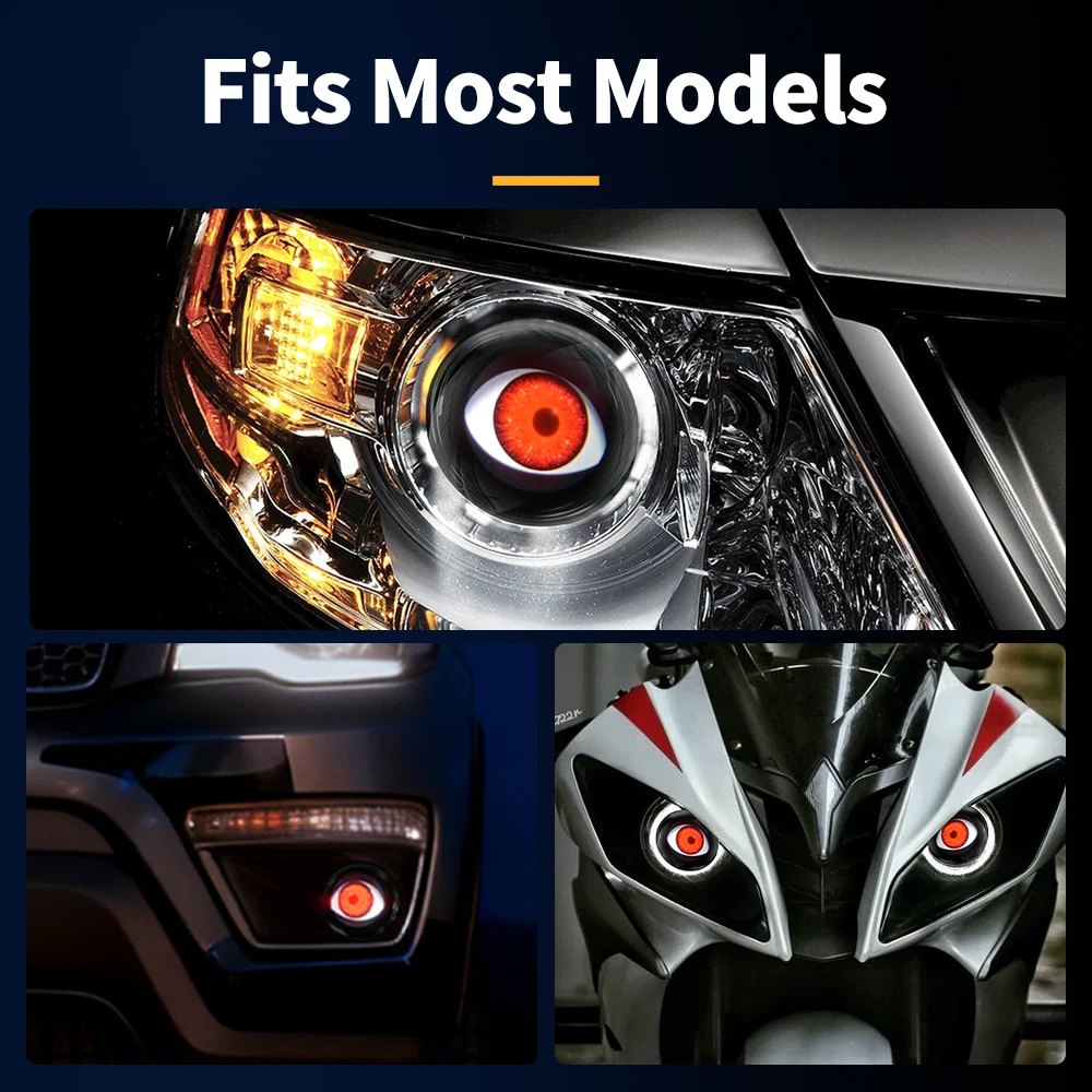 

Auto Demon Gaze Smart LED Headlight 3Inch Dynamic Effects Wireless Remote Control Easy Mode Switching Installation System