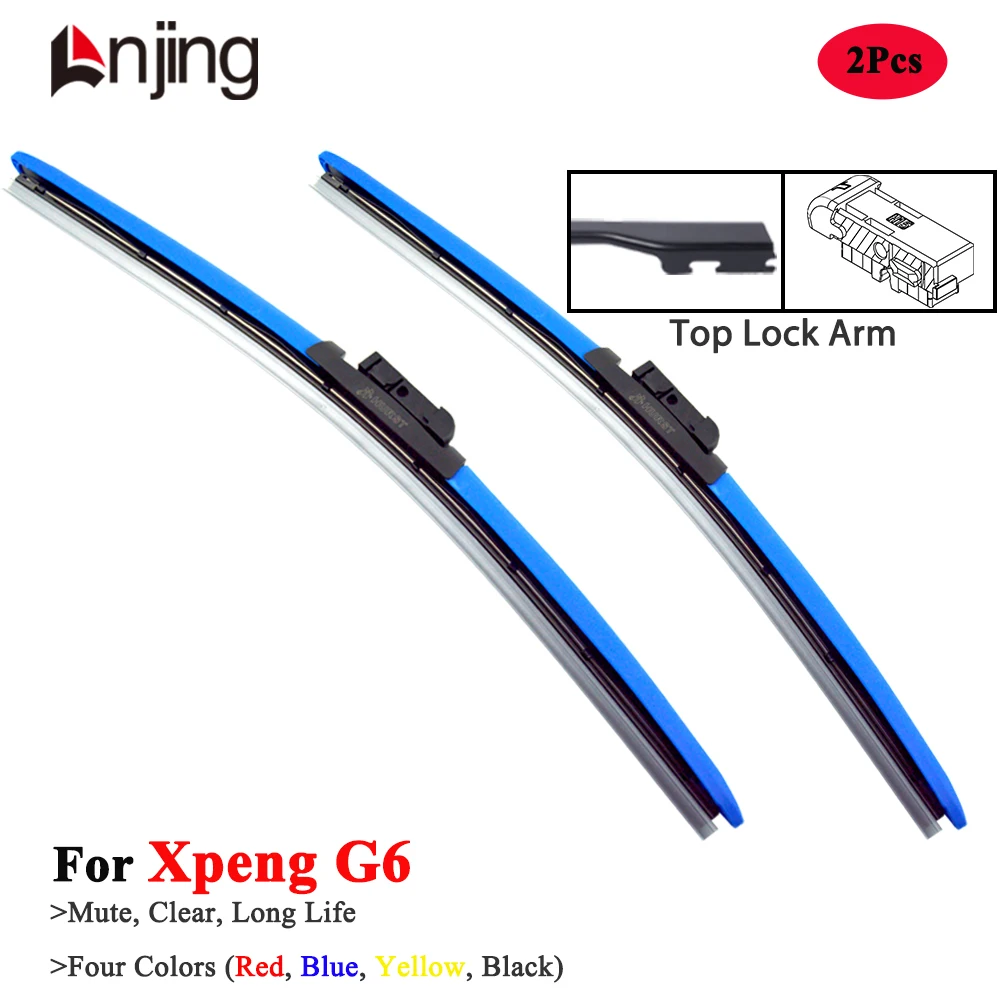 LNJING Colorful Hybrid Wiper Blades For Xpeng G6 2023 2024 SUV Car Exterior Accessories Red Blue Yellow Black Windshield Wipers