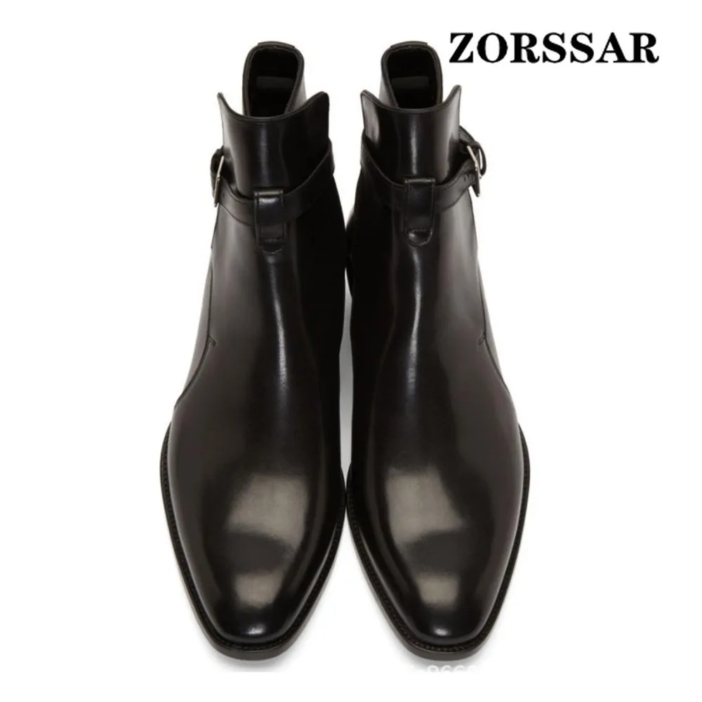 Luxury Brand Mens Boots Fashion Chelsea Genuine Leather Boot Classic Business Casual Dress Boots for Men Plush Warm Winter Botas